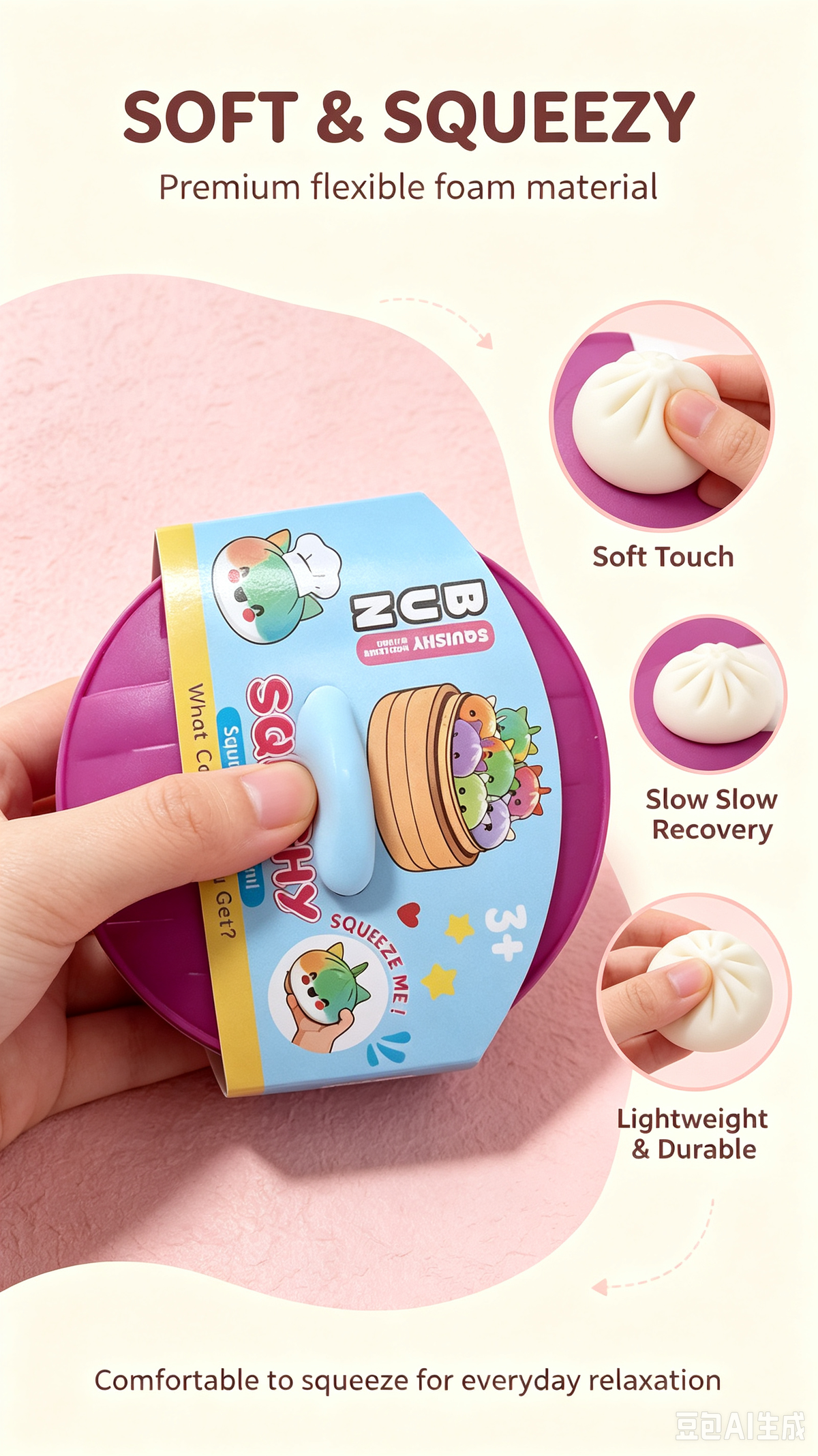 Blind Box Vaseline Bun Squishy Toy