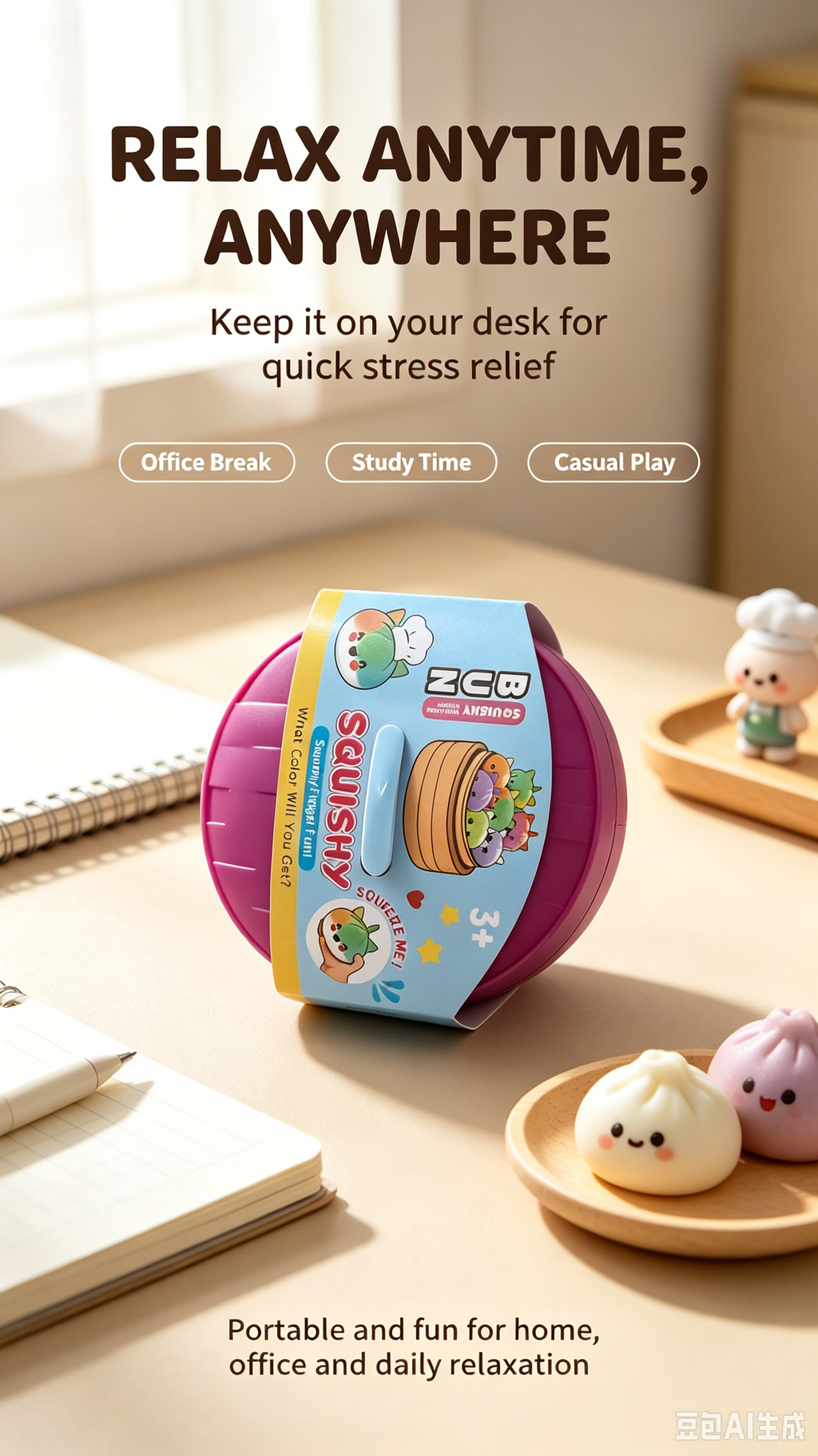 Blind Box Vaseline Bun Squishy Toy