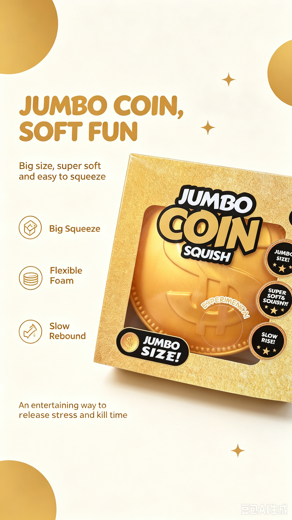 Gold Coin Squishy Toy