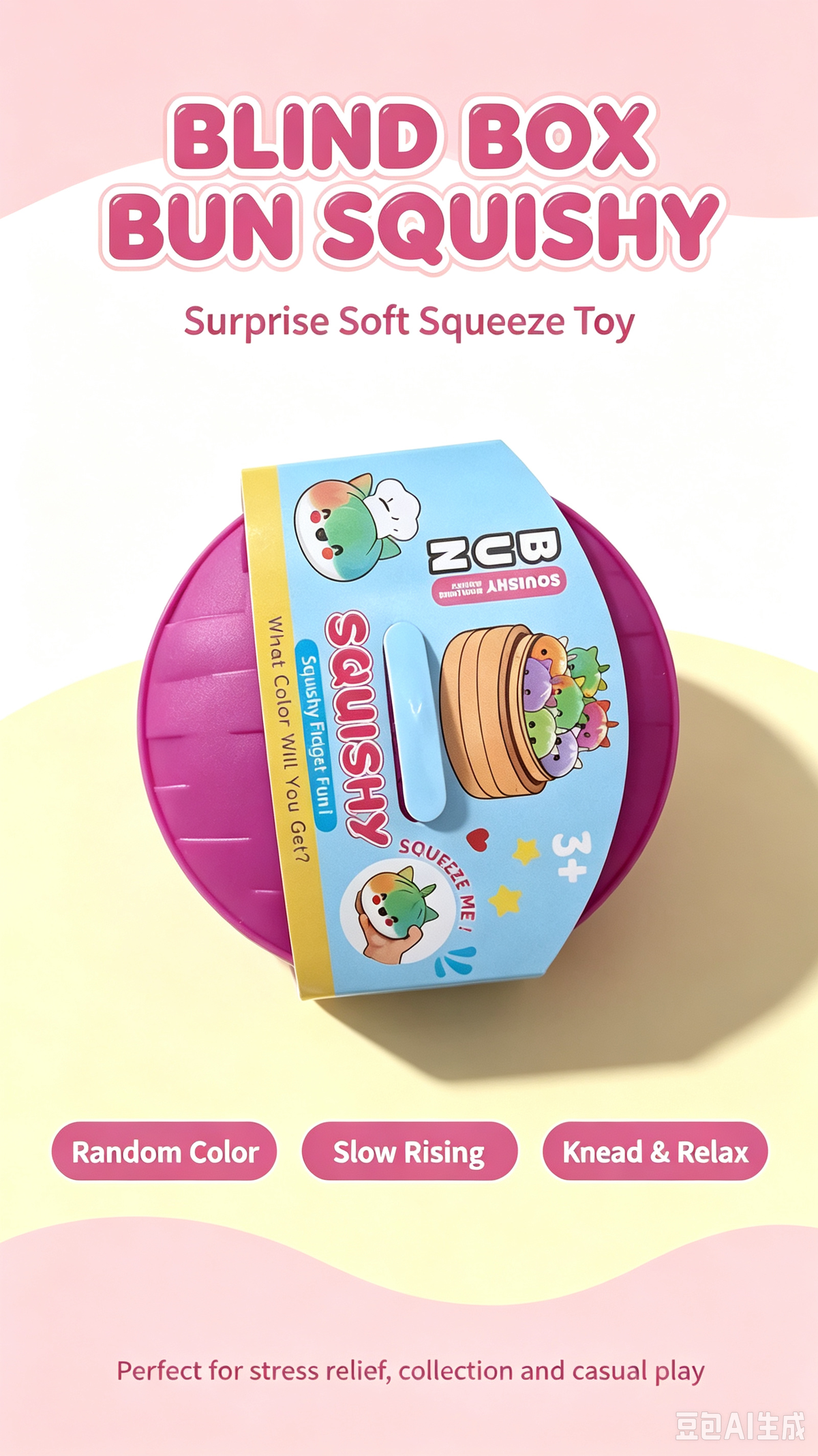 Blind Box Vaseline Bun Squishy Toy