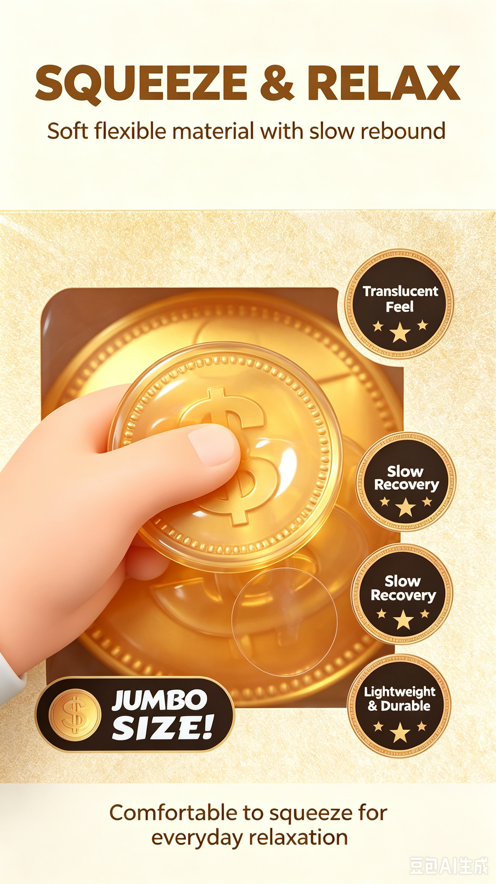 Gold Coin Squishy Toy