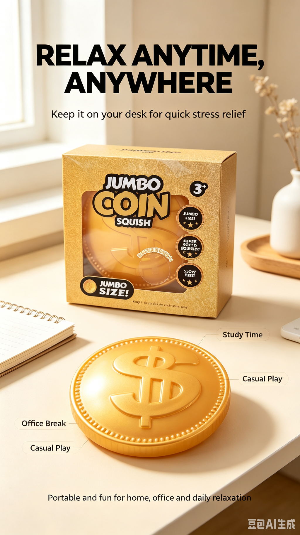 Gold Coin Squishy Toy