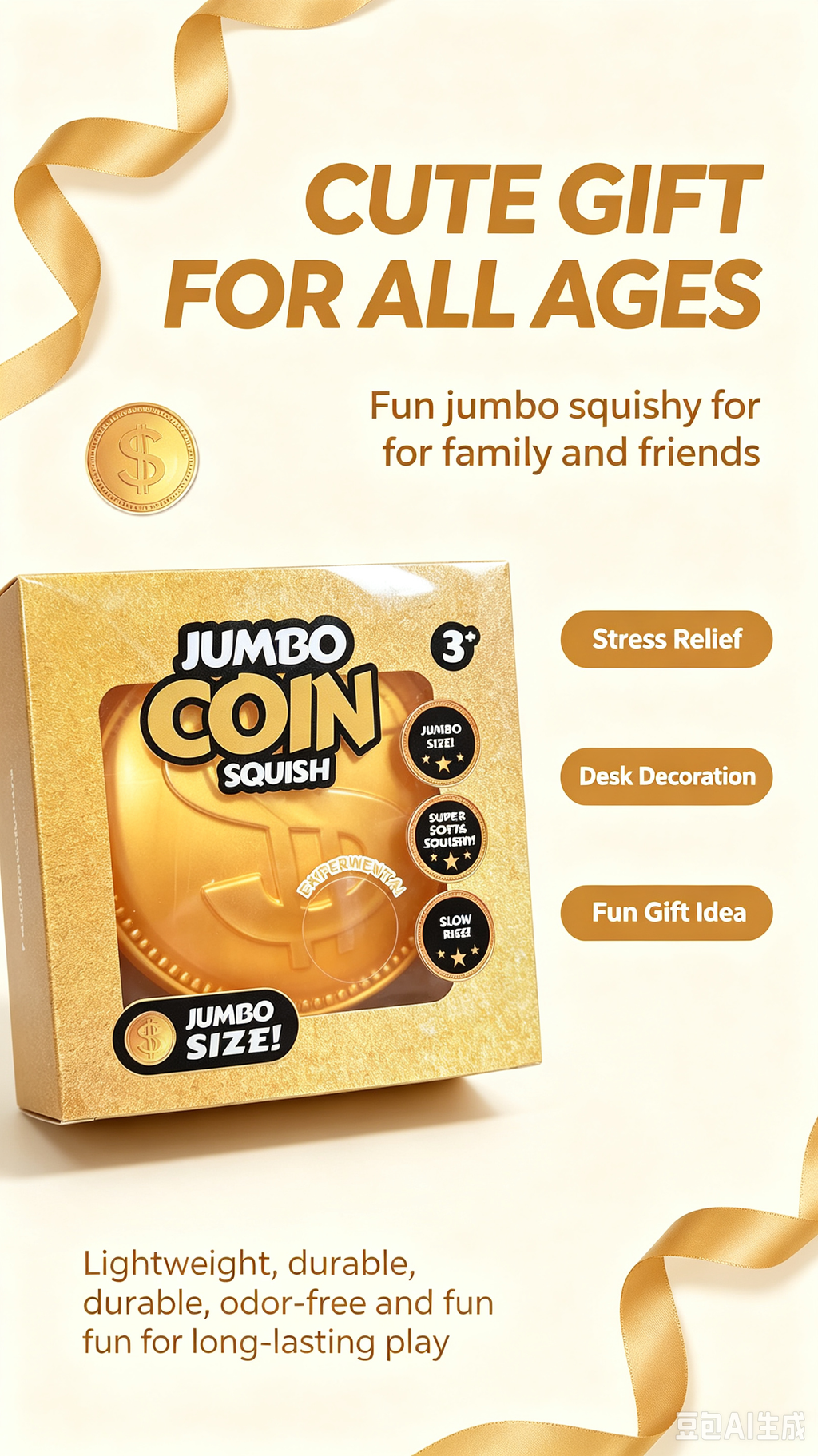 Gold Coin Squishy Toy